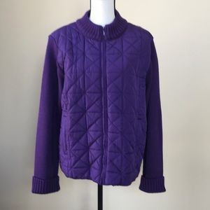 Purple Sweater Jacket with Quilted Front